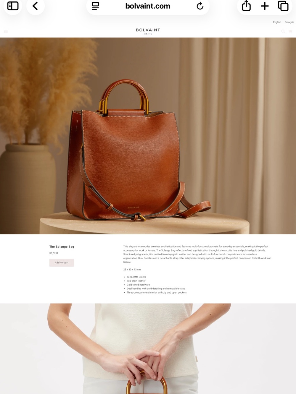 The Bolvaint Solange Satchel in Terracotta Brown